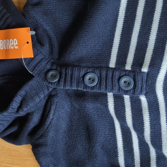 NWT Navy Striped Hooded Sweater - Picture 3 of 5